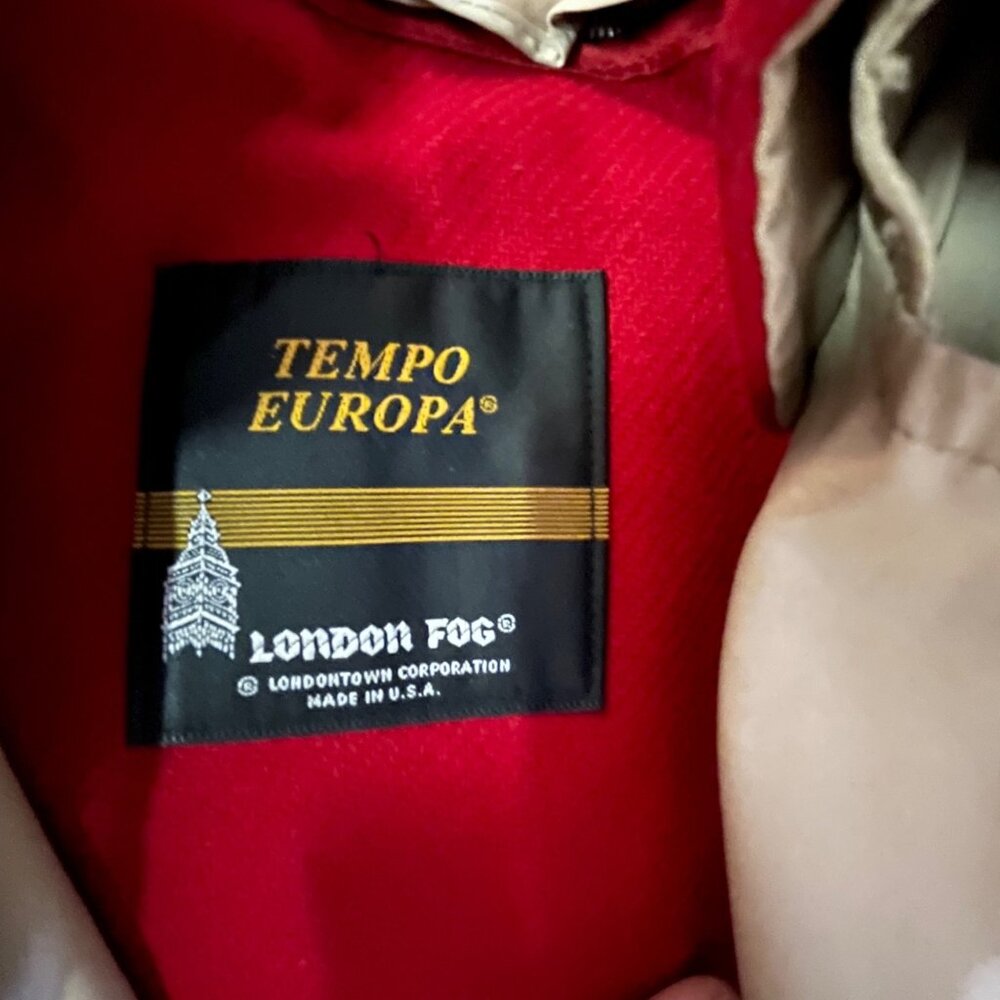Vintage London Fog Tempo Europa Trench Coat Scarf Set Used 10Pd - Picture 11 of 16